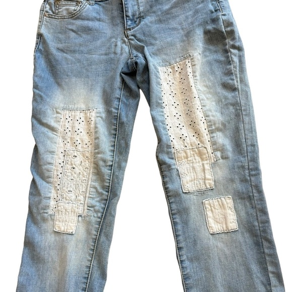 Lace Patch Work Denim Jeans EST. 1946 Women’s Size 2 Bohemian Girly Softgirl - Picture 3 of 15